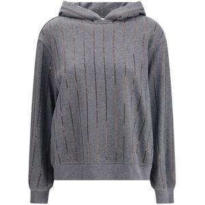 Brunello Cucinelli, Dames, Sweatshirts & Hoodies, Grijs, Maat: L Katoen,