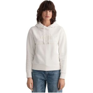 Gant, Dames, Sweatshirts & Hoodies, Wit, Maat: XS Katoen,