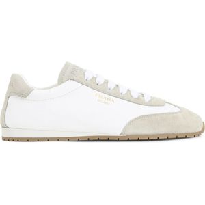 Prada - Ivoor Beige - Leren Sneakers - Dames