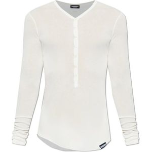 Dsquared2, Heren, Tops, Wit, Maat: S Leer,