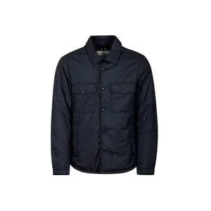 Woolrich Blauwe Gewatteerde Jas Rits Logo , Blue , Heren , Maat: M