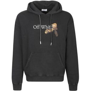 Off White, Heren, Sweatshirts & Hoodies, Zwart, Maat: S