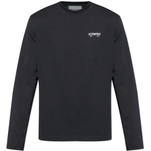 Iceberg, Heren, Tops, Zwart, Maat: S Katoen,