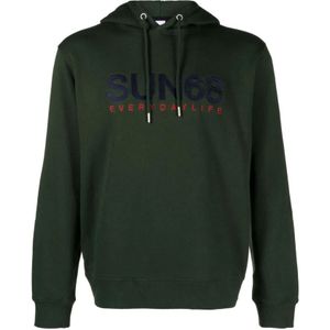 Sun68, Heren, Sweatshirts & Hoodies, Groen, Maat: S