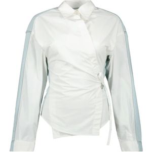 Diesel, Dames, Blouses & Shirts, Wit, Maat: M Katoen,