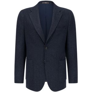 Boggi Milano - Colbert - Navy - Slim Fit - Licht Gevoerd - Visgraat
