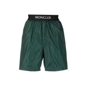 Moncler Groene Logo-Patch Zwembroek , Green , Heren , Maat: L