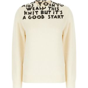 MM6 Maison Margiela, Dames, Truien, Beige, Maat: M