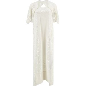 Zeus+Dione, Dames, Jurken, Wit, Maat: L Zijde,