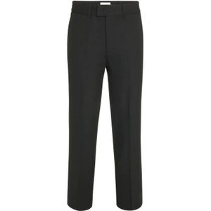 Paolo Pecora, Heren, Broeken, Zwart, Maat: S Leer,