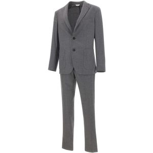 Boglioli, Heren, Pakken, Grijs, Maat: 2XL Tweed,