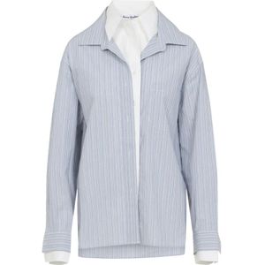 Acne Studios, Dames, Blouses & Shirts, Blauw, Maat: S Katoen,