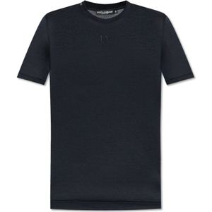 Dolce & Gabbana, Heren, Tops, Blauw, Maat: S Zijde,