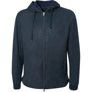 Herno, Heren, Sweatshirts & Hoodies, Blauw, Maat: M Suède,
