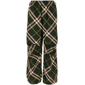 Burberry, Heren, Broeken, Groen, Maat: L Poliester,