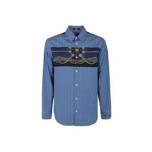 Versace Casual Hemden , Blue , Heren , Maat: L