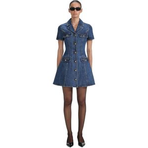 Self Portrait, Dames, Jurken, Blauw, Maat: 2XS Katoen,
