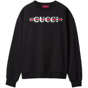 Gucci, Dames, Sweatshirts & Hoodies, Zwart, Maat: M Katoen,