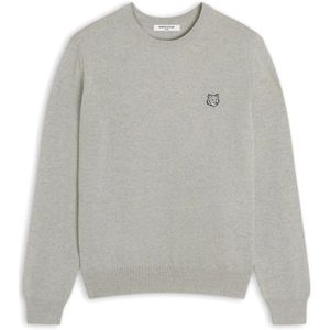 Maison Kitsuné, Dames, Truien, Grijs, Maat: L Wol,