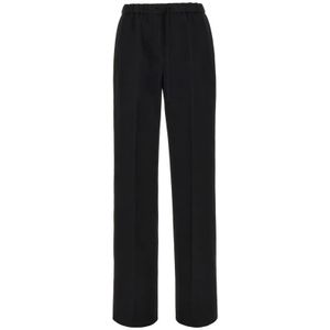 Jil Sander, Dames, Broeken, Zwart, Maat: S Wol,