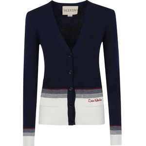 Valentino Garavani, Dames, Truien, Blauw, Maat: S Wol,