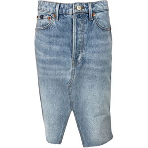 Denham, Dames, Rokken, Blauw, Maat: W27 Denim,