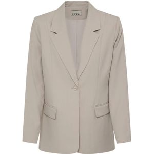 Ichi, Dames, Jassen, Beige, Maat: XS Leer,