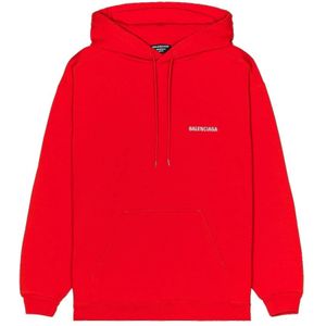 Balenciaga, Heren, Sweatshirts & Hoodies, Rood, Maat: S Katoen,