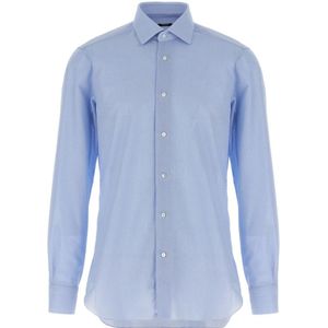 Barba, Heren, Overhemden, Blauw, Maat: XL Katoen,