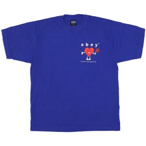 Obey, Heren, Tops, Blauw, Maat: XL Katoen,