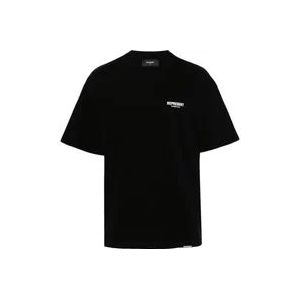 Represent Zwart en wit katoenen jersey T-shirt , Black , Heren , Maat: L
