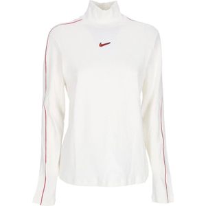 Nike - Hoge Hals Longsleeve - Wit - Dames - Katoen