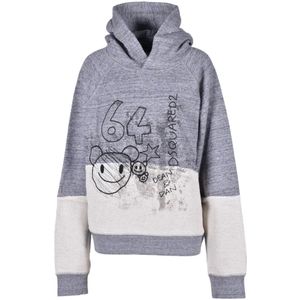Dsquared2, Dames, Sweatshirts & Hoodies, Grijs, Maat: L Katoen,