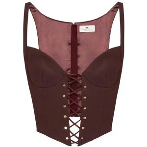 Elisabetta Franchi, Dames, Tops, Rood, Maat: XS Katoen,