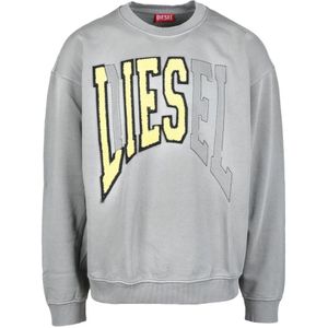 Diesel, Heren, Sweatshirts & Hoodies, Grijs, Maat: M Katoen,