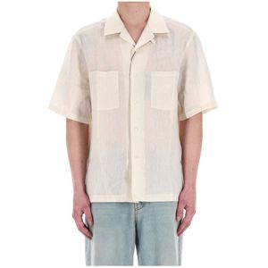 Herno, Heren, Overhemden, Beige, Maat: M Linnen,