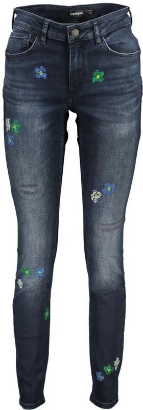 Jeans - Rips - Geborduurde Bloemen - Stretchstof - Skinny Pasvorm