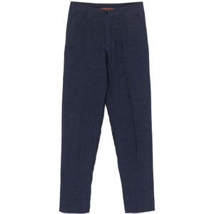 Ermenegildo Zegna, Heren, Broeken, Blauw, Maat: 2XL Linnen,
