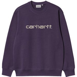 Carhartt Wip, Heren, Sweatshirts & Hoodies, Paars, Maat: XS Katoen,