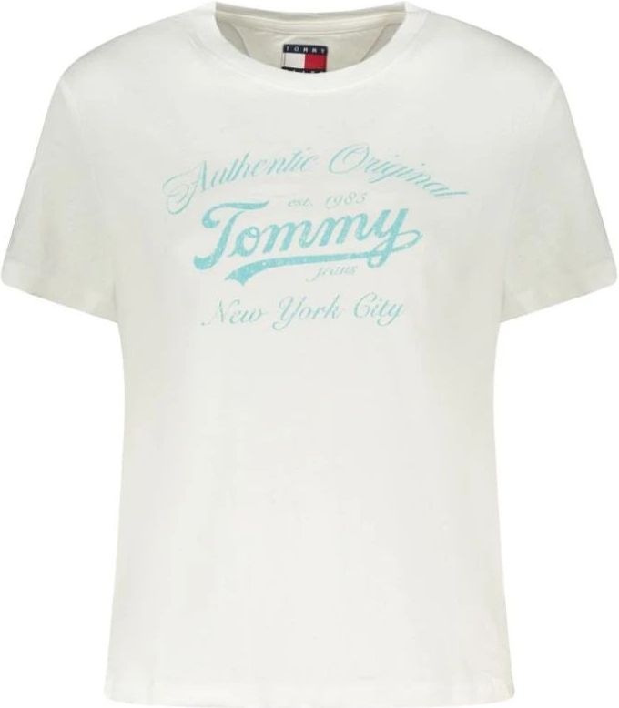 Tommy Jeans Shirt 'ESSENTIAL'  lichtgroen / wit