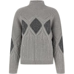 Twinset, Dames, Truien, Grijs, Maat: L Wol,