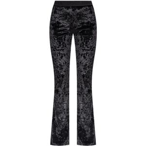 Versace Jeans Couture, Dames, Broeken, Zwart, Maat: M Velours,