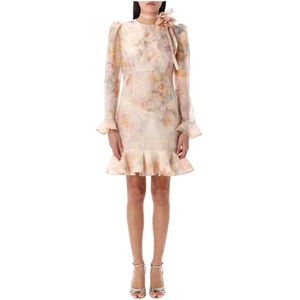 Zimmermann, Dames, Jurken, Beige, Maat: S Linnen,
