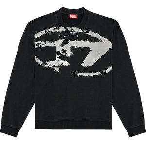 Diesel, Heren, Sweatshirts & Hoodies, Zwart, Maat: XL Katoen,