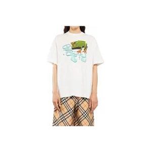 Burberry Kikker Grafisch Katoenen Jersey T-shirt , White , Heren , Maat: XL