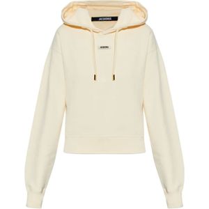 Jacquemus, Dames, Sweatshirts & Hoodies, Beige, Maat: 2XS