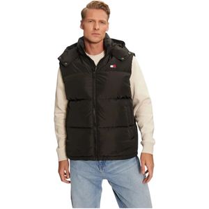 Tommy Jeans, Heren, Jassen, Zwart, Maat: S Poliester,