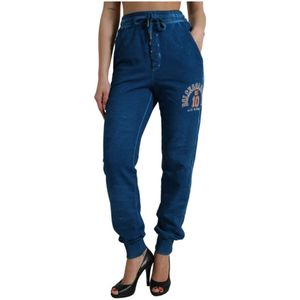 Dolce & Gabbana, Dames, Broeken, Blauw, Maat: XS Katoen,