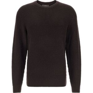 Boggi Milano - Trui - Chocoladebruin - Knitwear - Lange Mouw