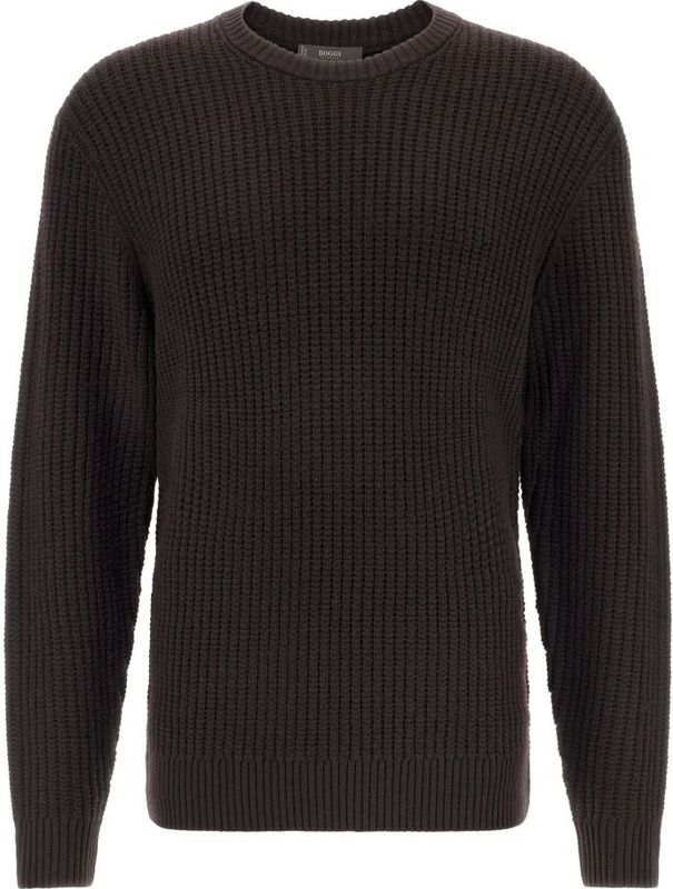 Boggi Milano - Trui - Chocoladebruin - Knitwear - Lange Mouw